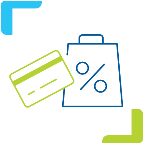bankkaart en shopping bag