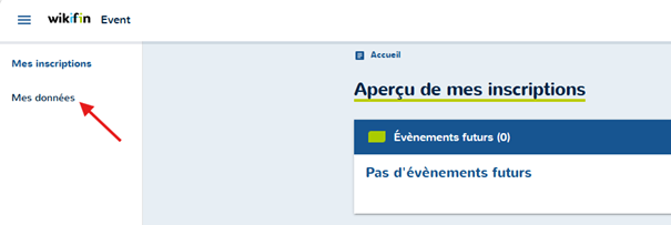 Onglet mes données