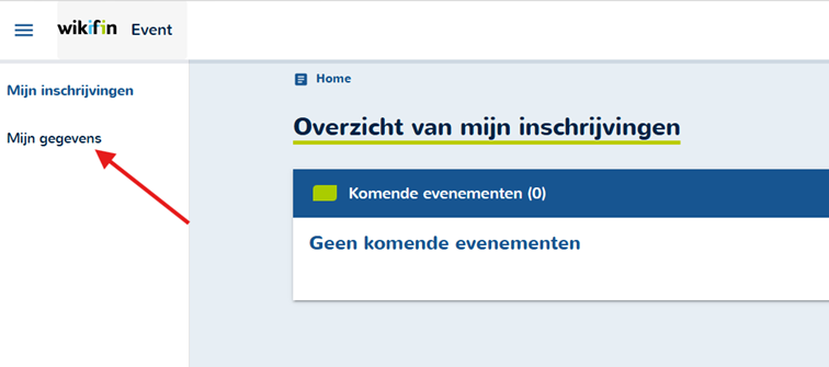 Tabblad mijn gegevens