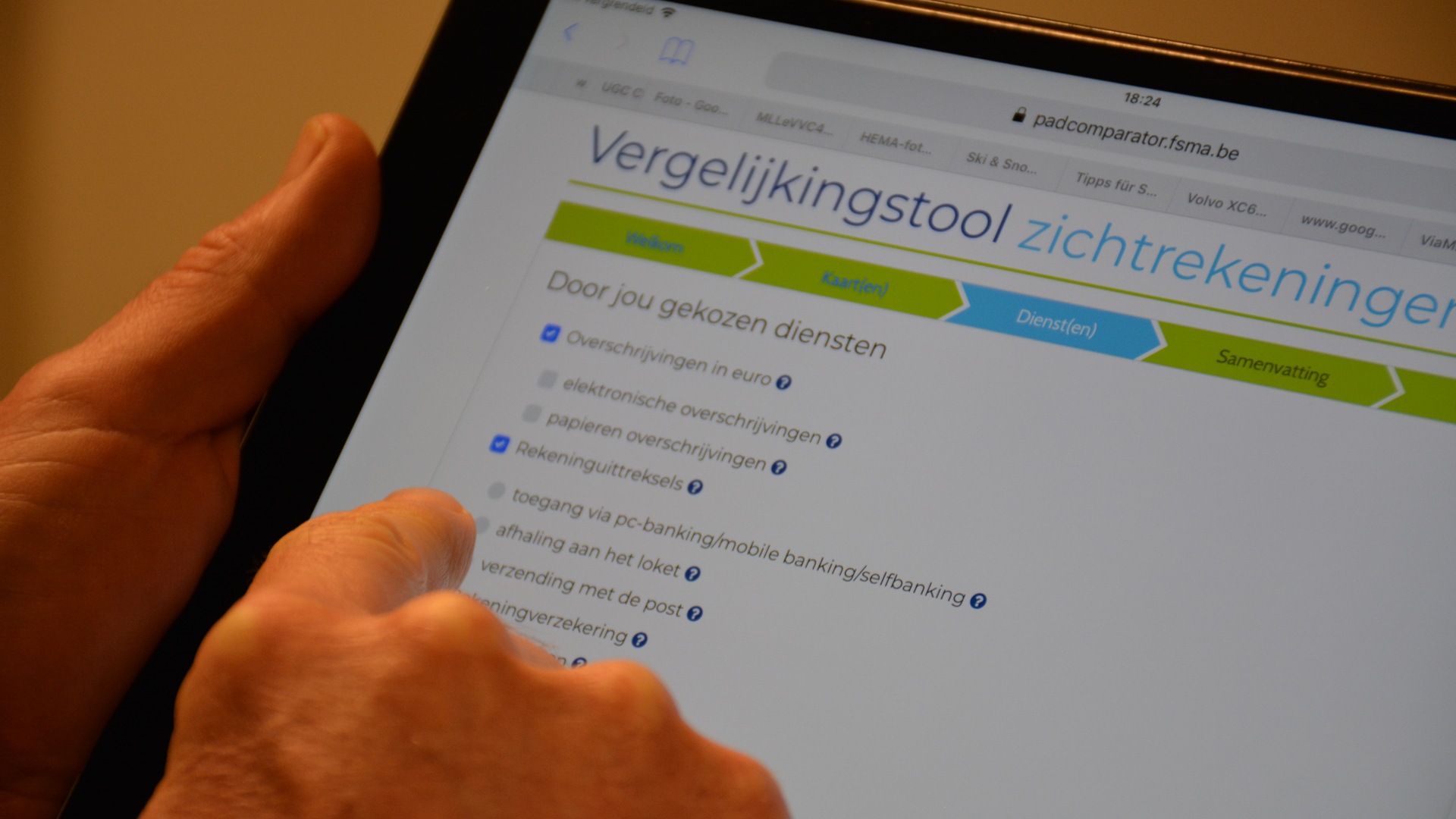 Vergelijkingstool voor kosten van zichtrekeningen